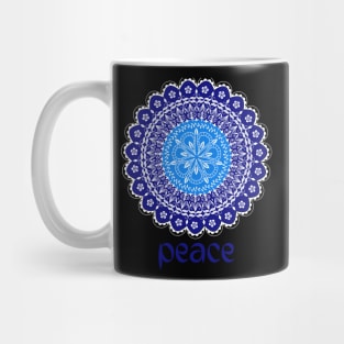 Blue flower peace yoga meditation Mug